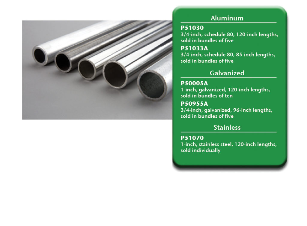 tubing with part numbers & descriptions
